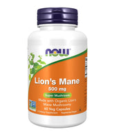 NOW Foods Organic Lions Mane Mushroom - 60 Veg Capsules